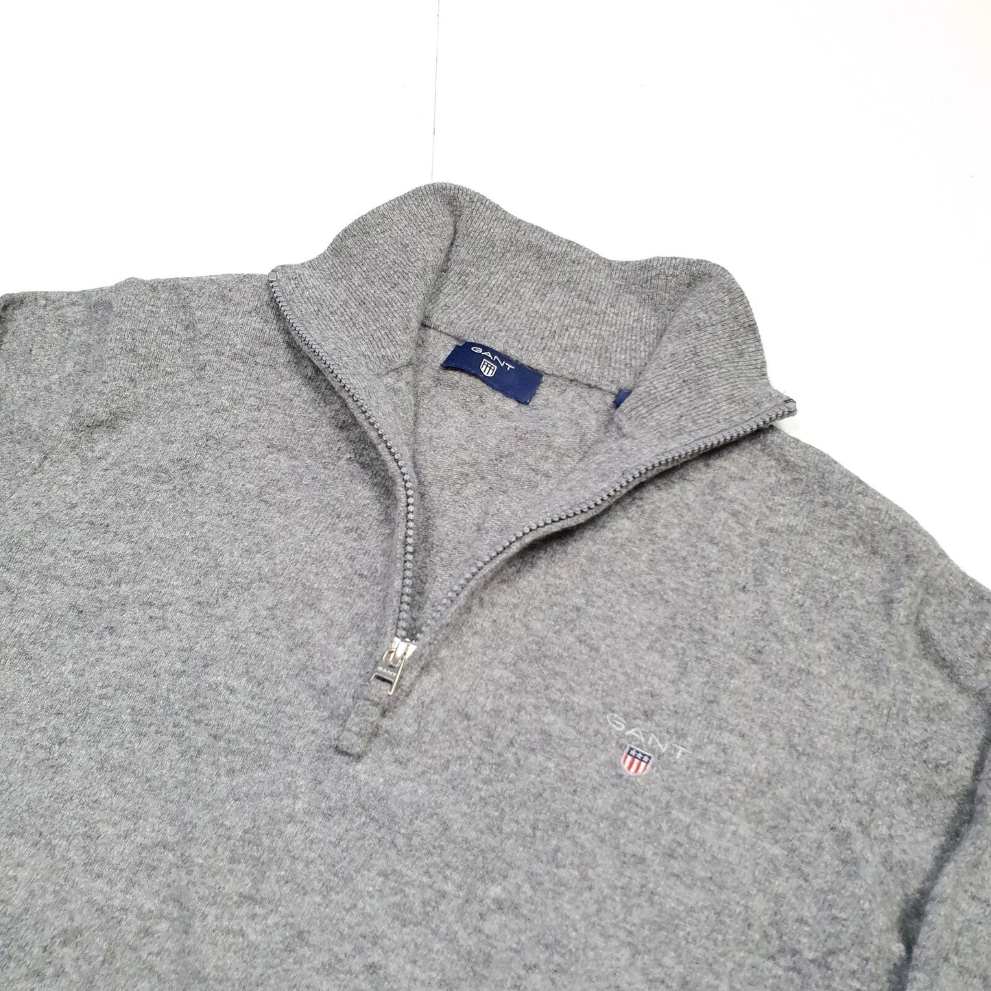 Mens GANT Lambswool 1/4 Quarter Zip Jumper Sweatshirt S