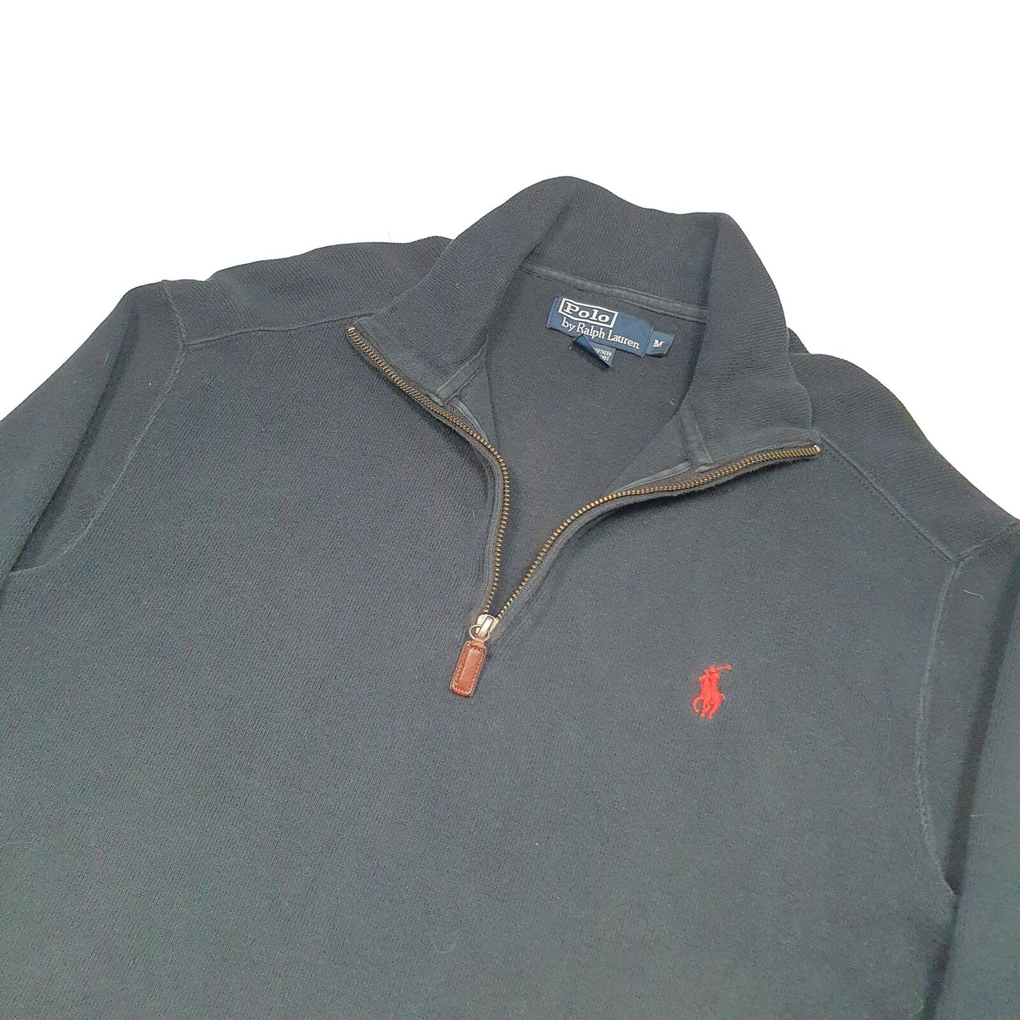 Mens POLO RALPH LAUREN Cotton 1/4 Quarter Zip Jumper Sweatshirt M