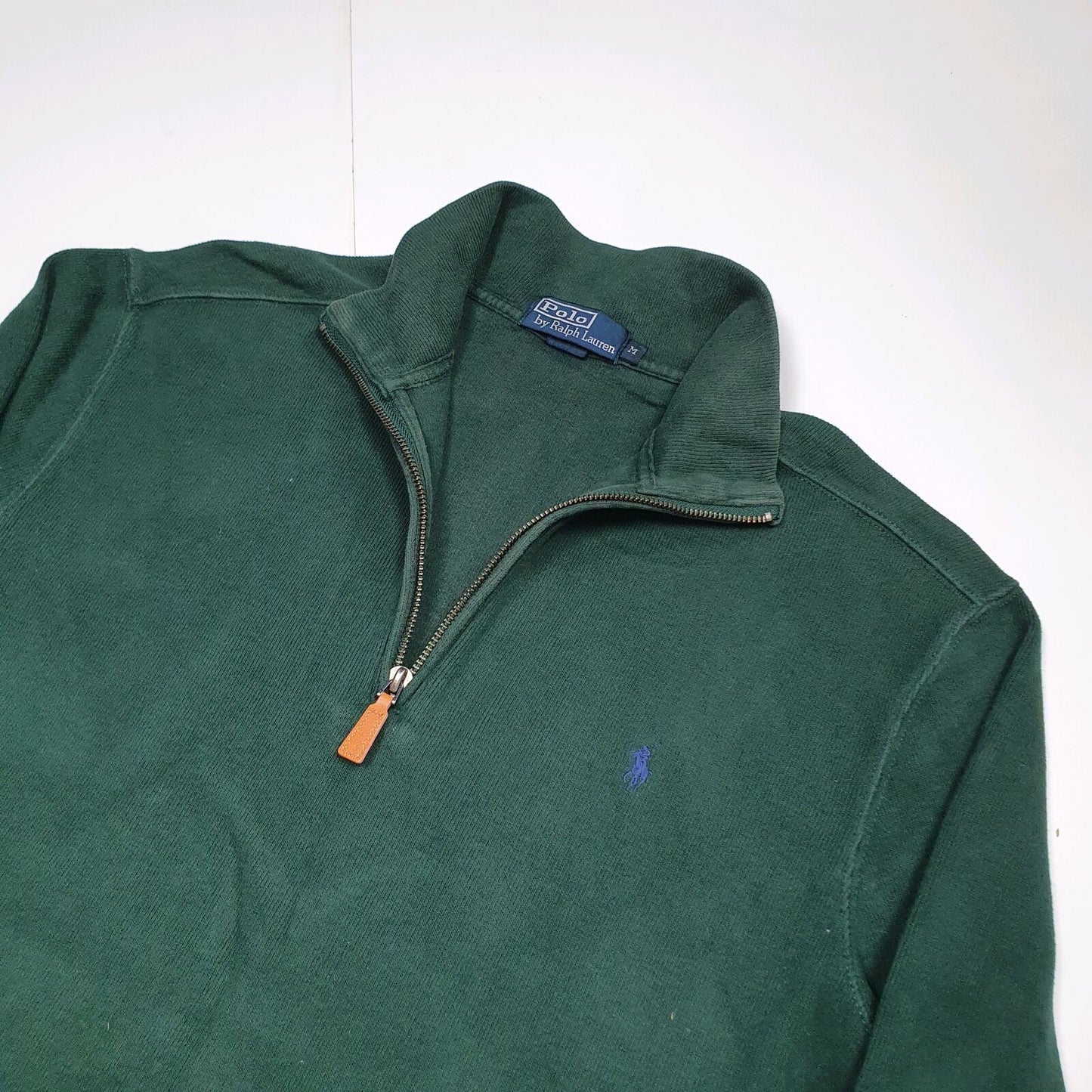 Mens POLO RALPH LAUREN Cotton 1/4 Quarter Zip Jumper Sweatshirt M