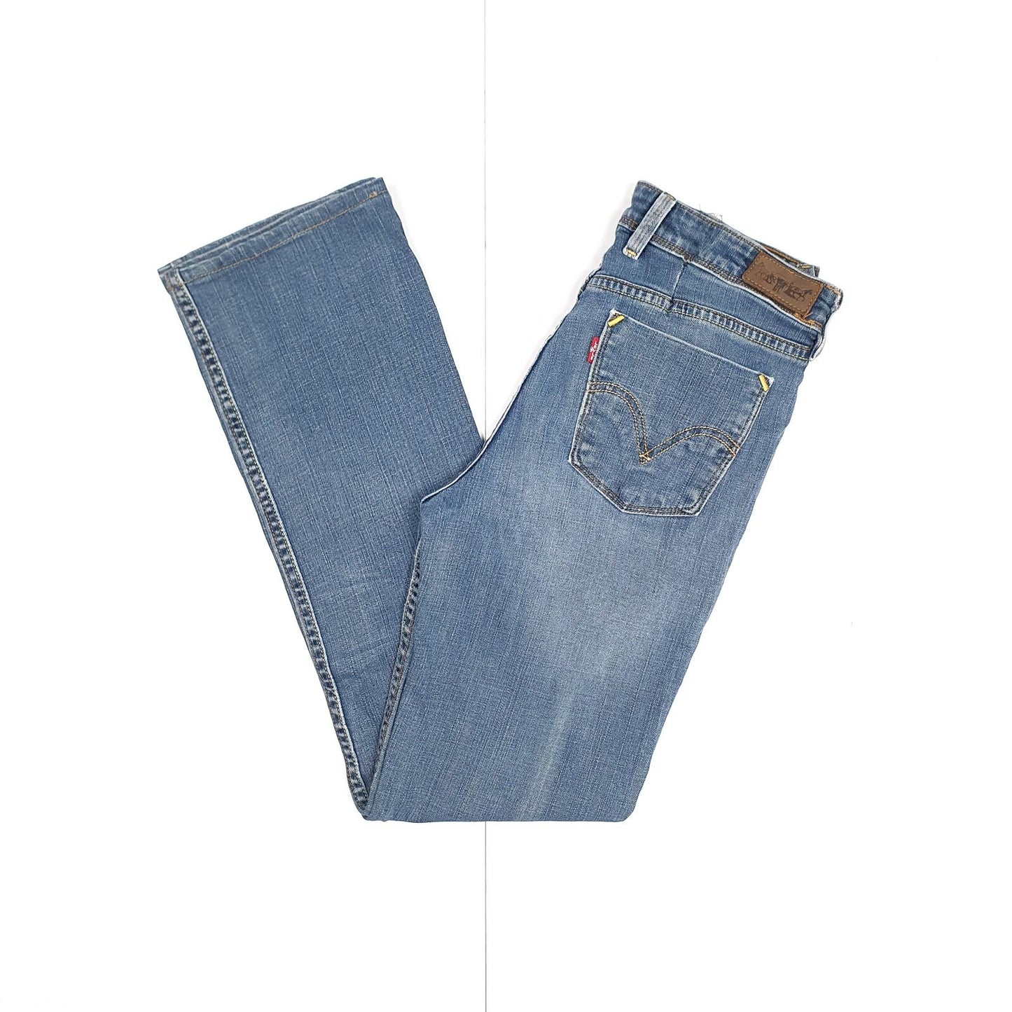 Womens LEVI'S 627 Straight Fit Blue Denim Jeans Trousers UK12