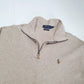 Mens POLO RALPH LAUREN Estate Rib Cotton 1/4 Quarter Zip Jumper Sweatshirt S