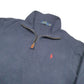 Mens POLO RALPH LAUREN Cotton 1/4 Quarter Zip Jumper Sweatshirt L