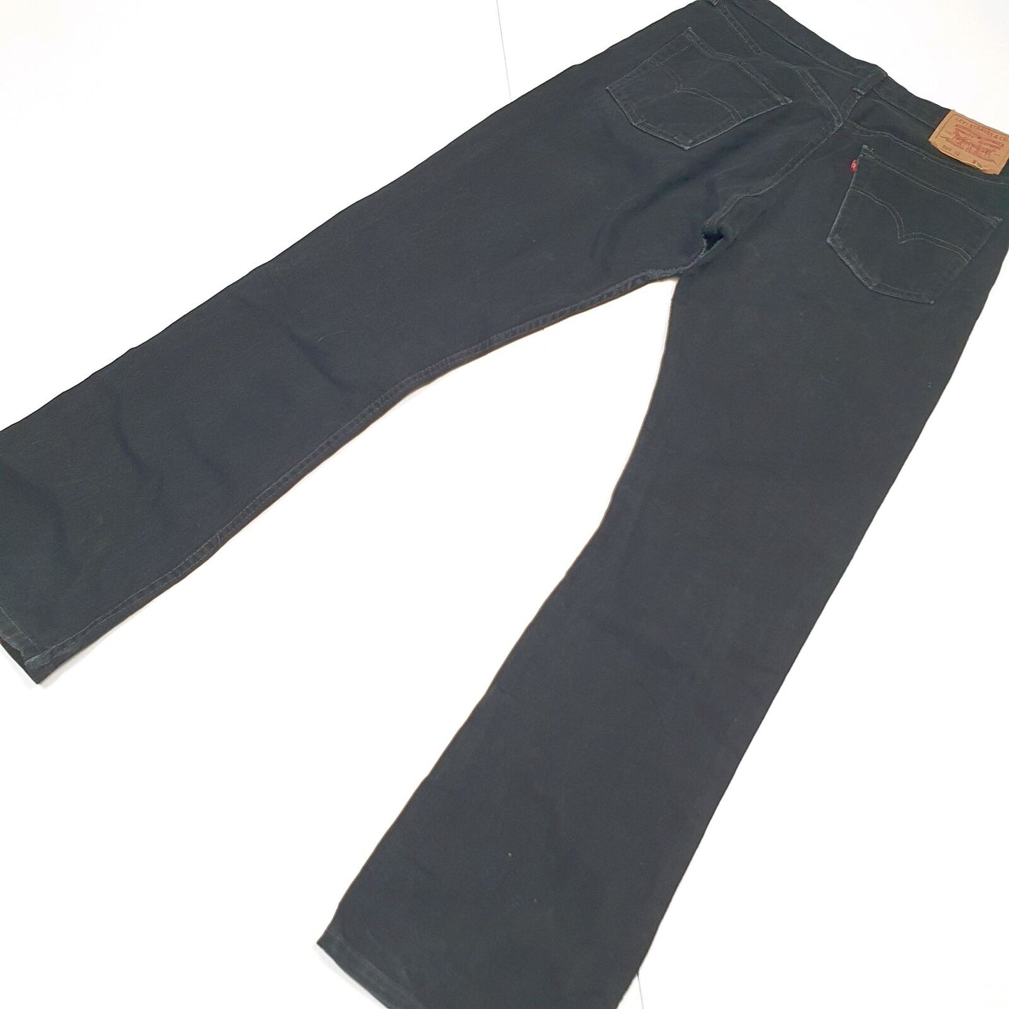 Mens LEVI'S 555 Straight Leg Relaxed Fit Black Denim Jeans Trousers W34 L32