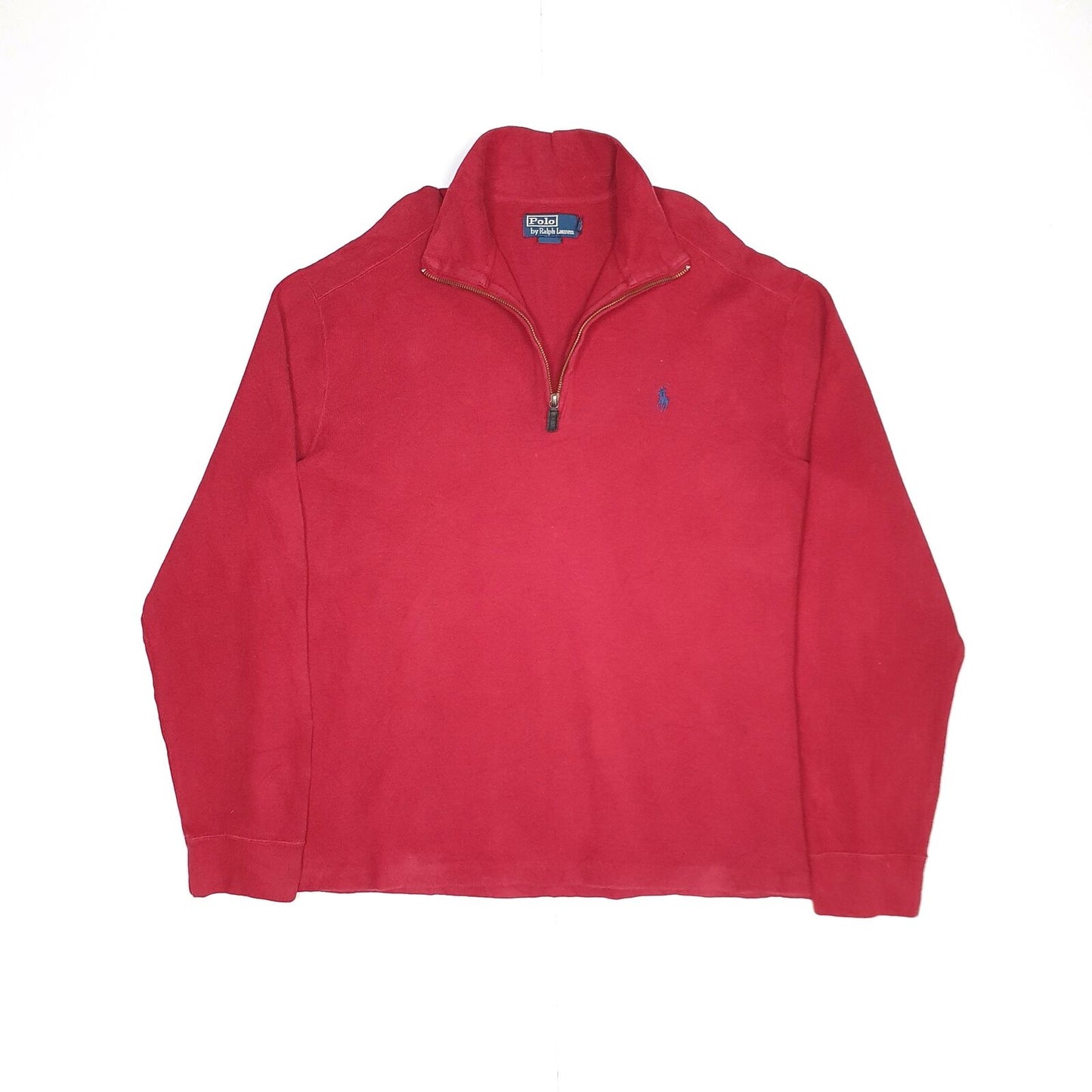 Mens POLO RALPH LAUREN Cotton 1/4 Quarter Zip Jumper Sweatshirt L