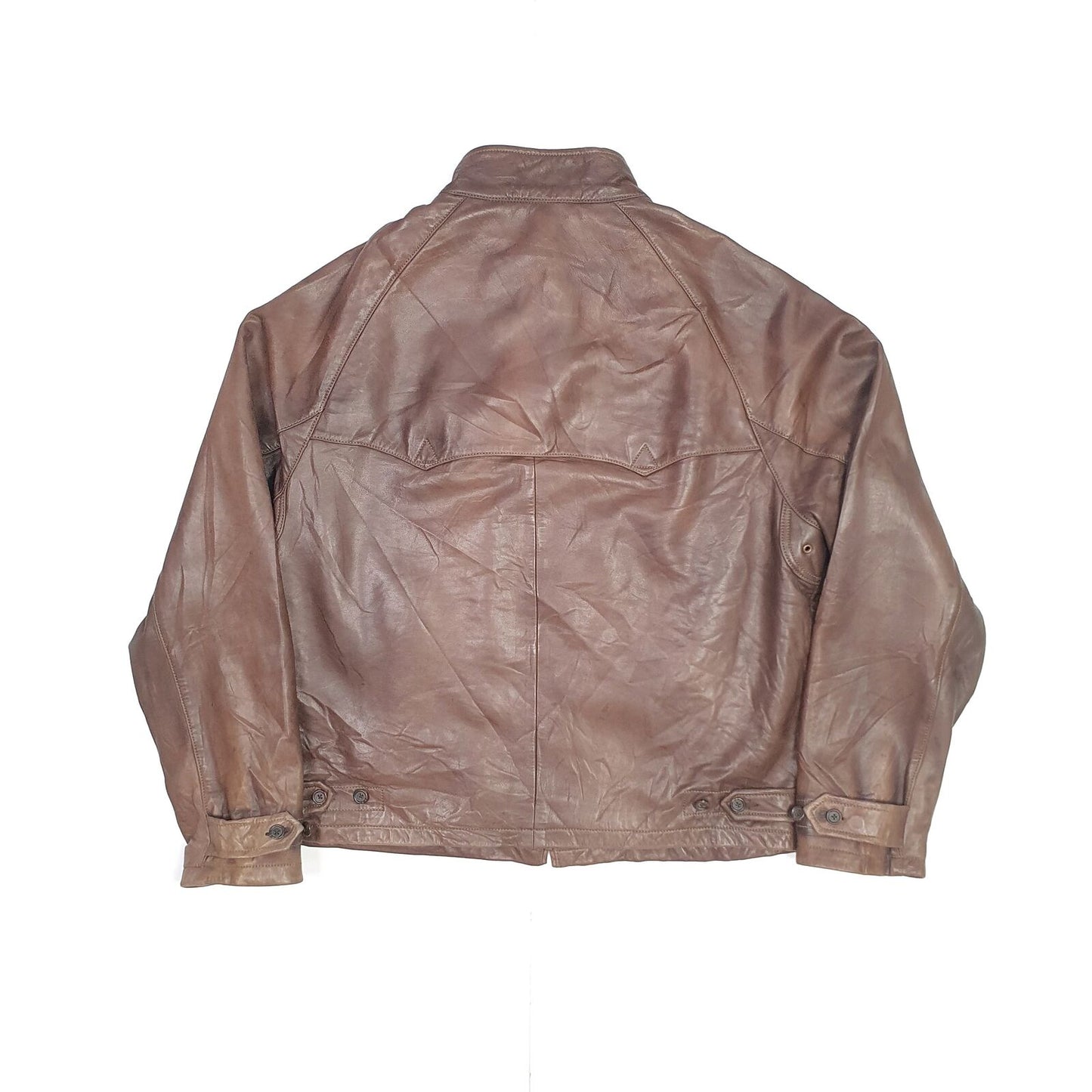 Mens POLO RALPH LAUREN 100% Genuine Calves Leather Jacket L
