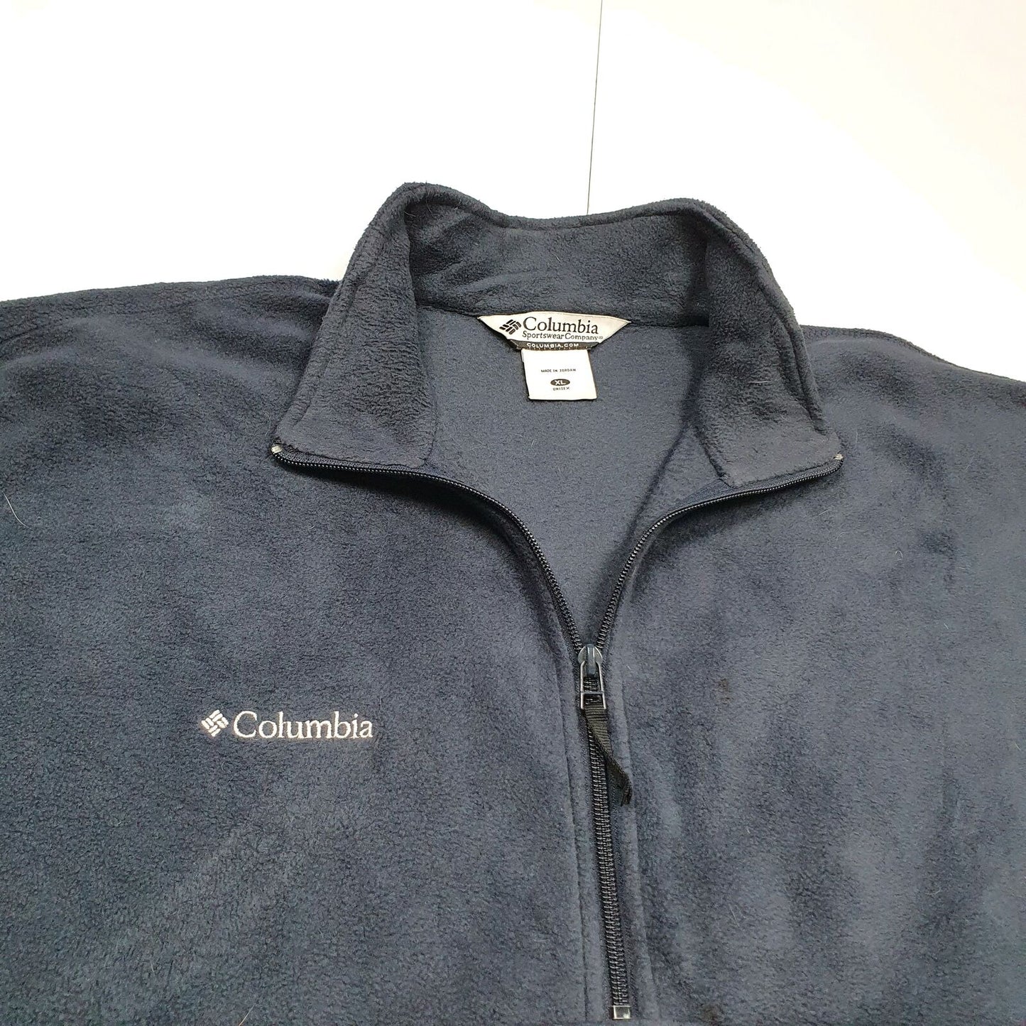 Mens COLUMBIA SPORTSWEAR Spellout Polyester 1/4 Quarter Zip Jumper Sweatshirt XL
