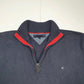 Mens TOMMY HILFIGER Cotton 1/4 Quarter Zip Jumper Sweatshirt XL