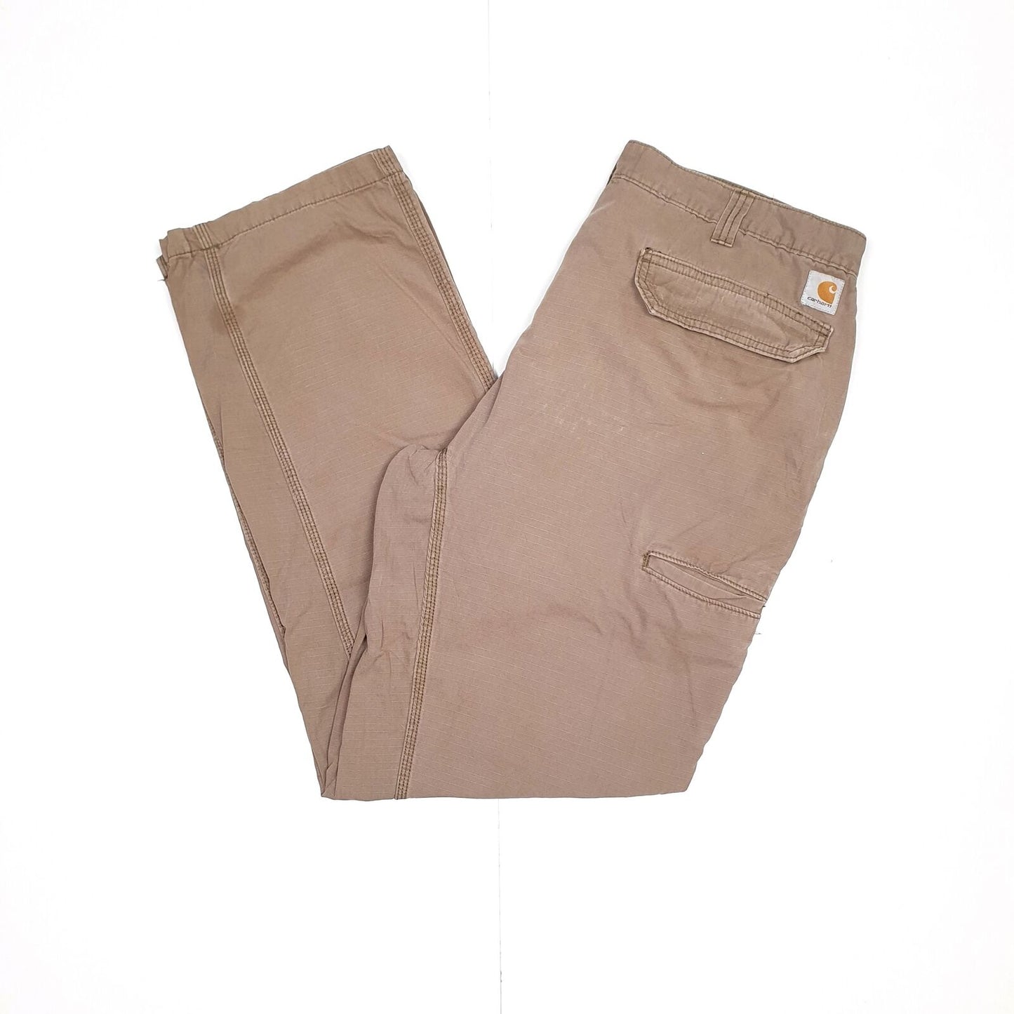 Mens CARHARTT Tacoma Ripstop Khaki Cargo Workwear Trousers W38 L34