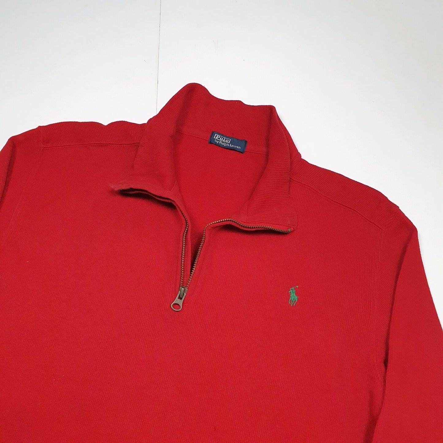 Mens POLO RALPH LAUREN Cotton 1/4 Quarter Zip Jumper Sweatshirt S