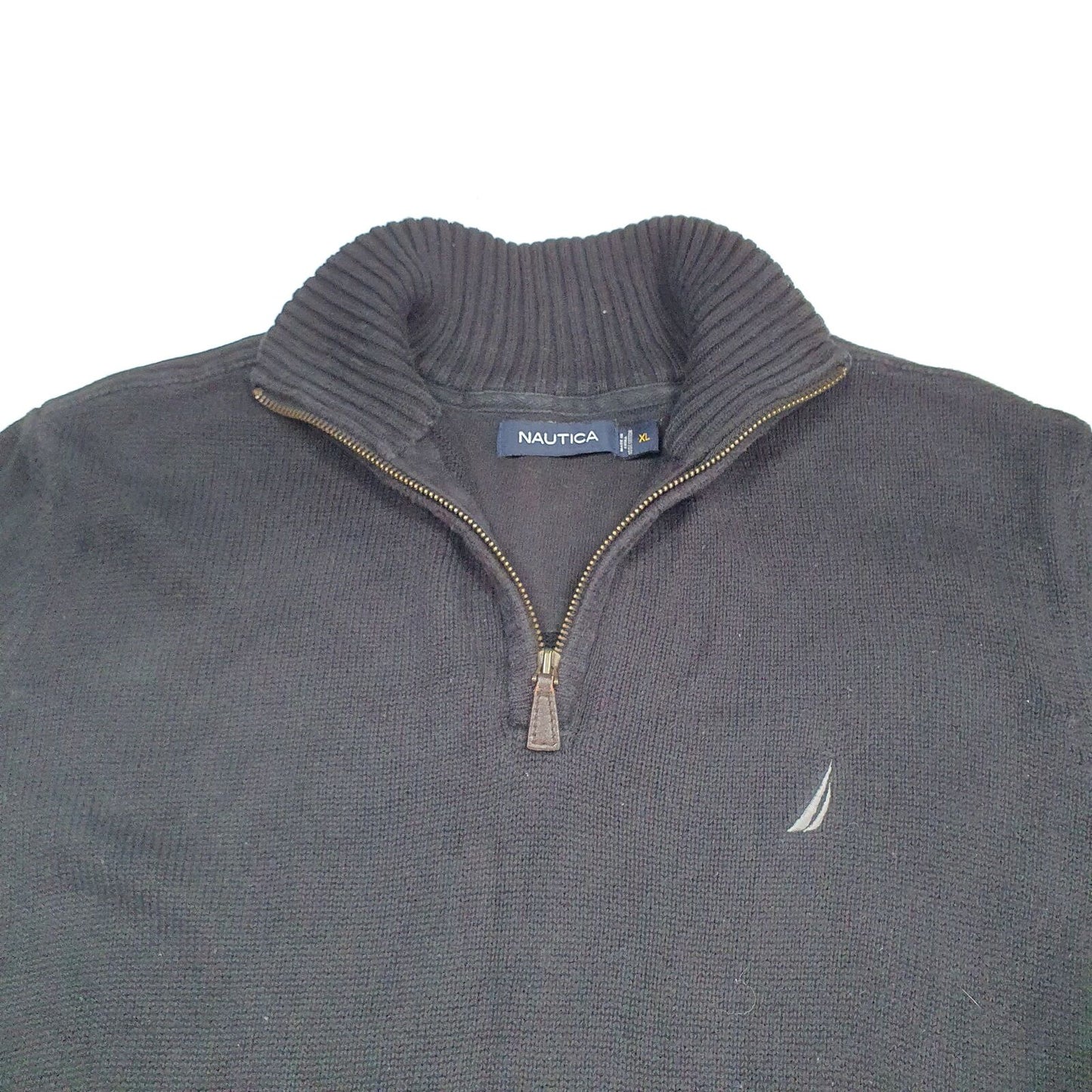 Mens NAUTICA Cotton 1/4 Quarter Zip Jumper Sweatshirt XL