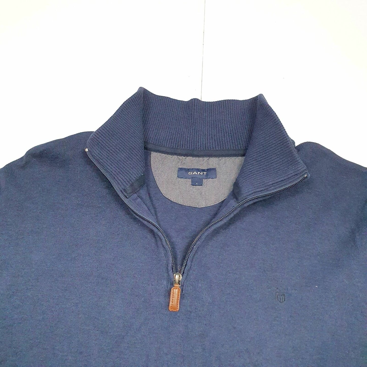 Mens GANT Cotton 1/4 Quarter Zip Jumper Sweatshirt L