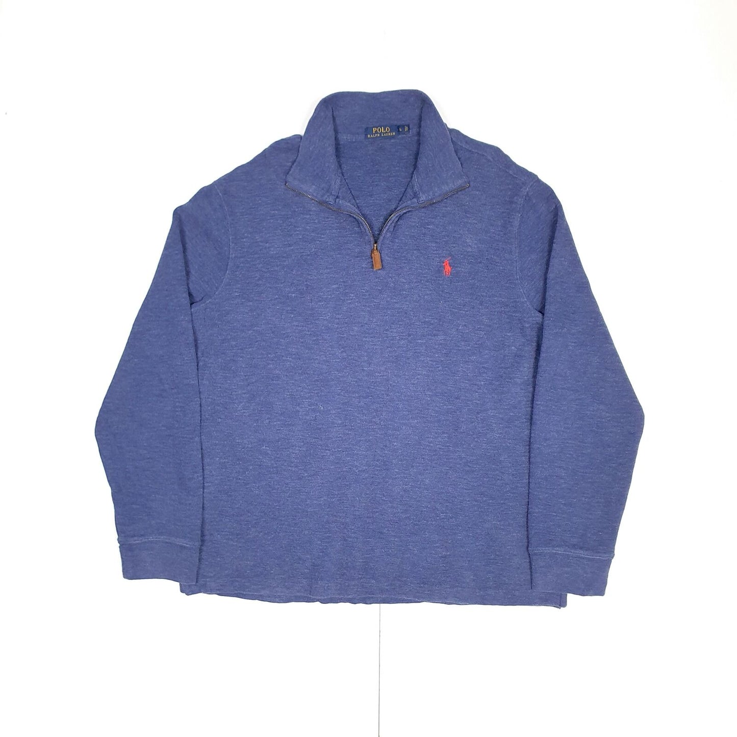 Mens POLO RALPH LAUREN Cotton 1/4 Quarter Zip Jumper Sweatshirt L