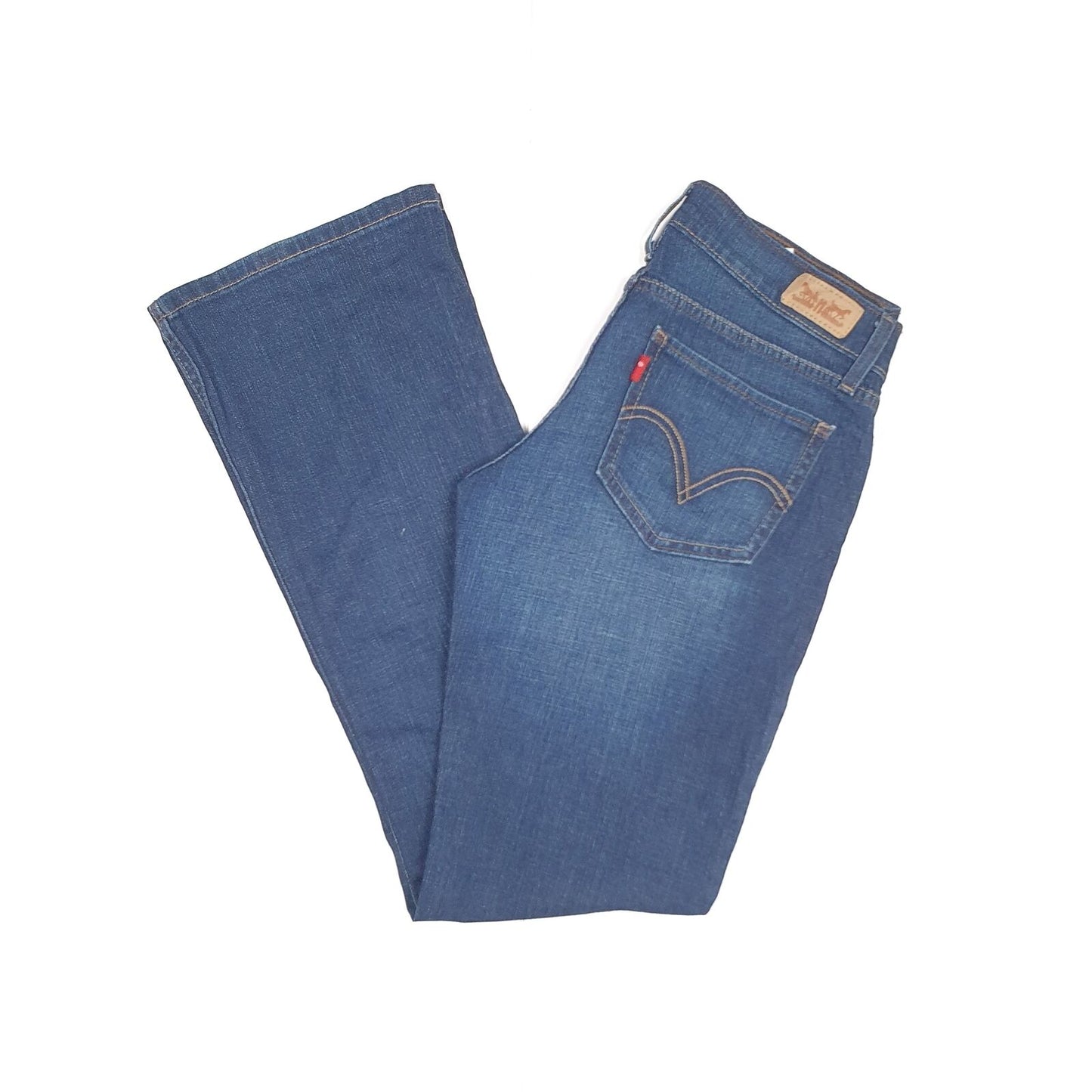 Womens LEVI'S 524 Superlow Bootcut Fit Blue Denim Jeans Trousers UK14