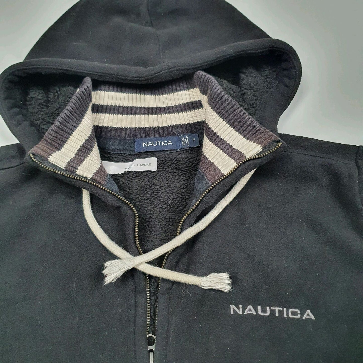 Mens NAUTICA Thick Fluffy Warm Polyester Full Zip Jumper Sweatshirt M