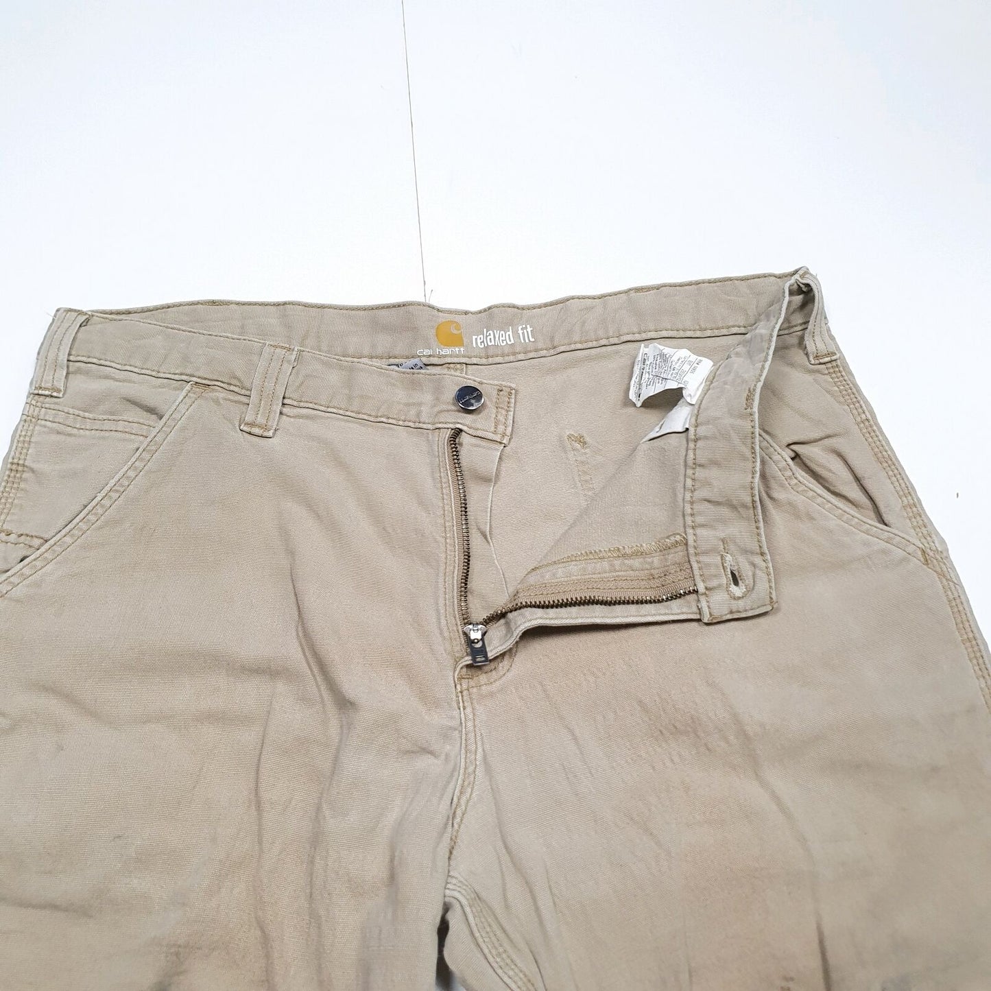 Mens CARHARTT Rugged Flex Rigby Khaki Chino Workwear Trousers W36 L30