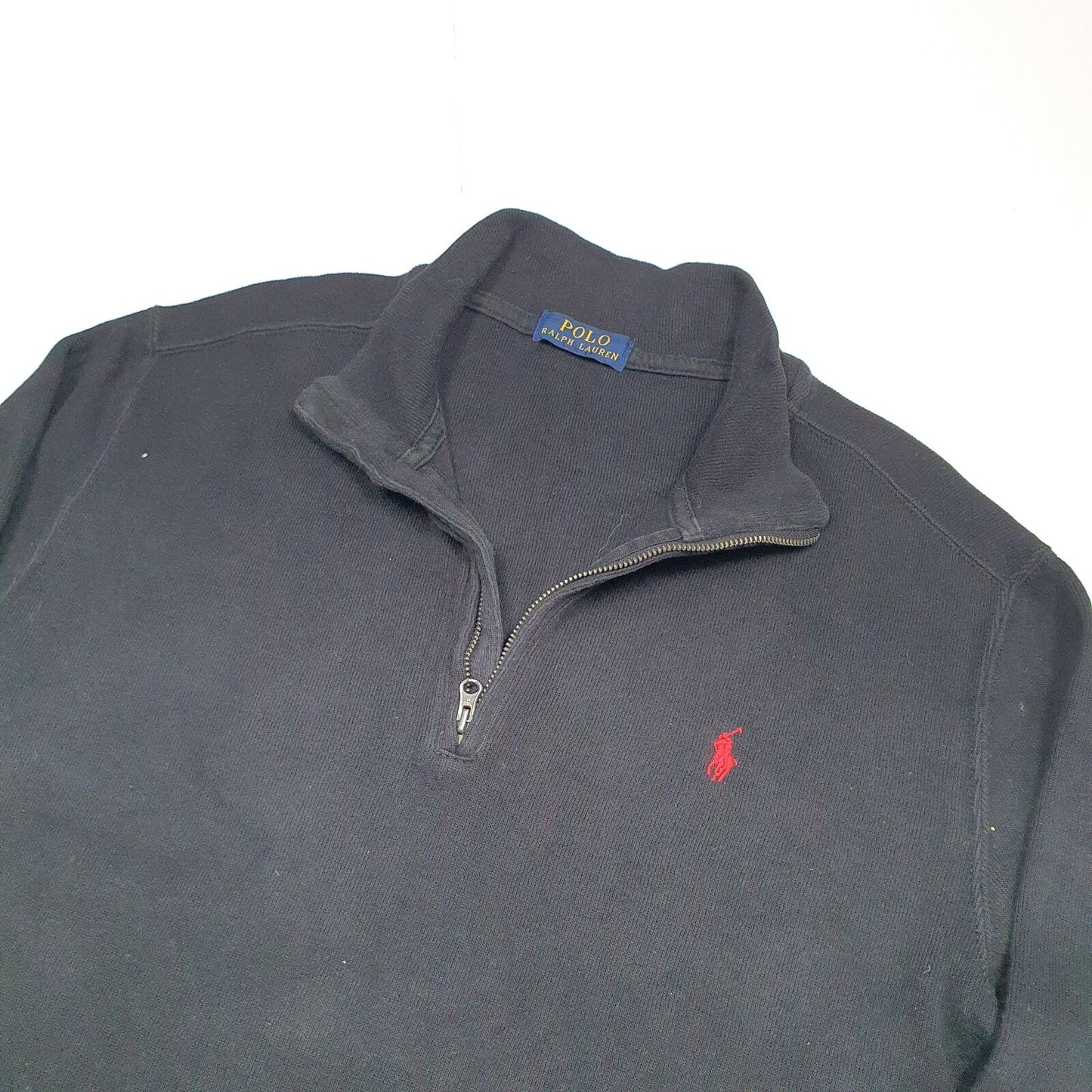 Mens POLO RALPH LAUREN Cotton 1/4 Quarter Zip Jumper Sweatshirt S