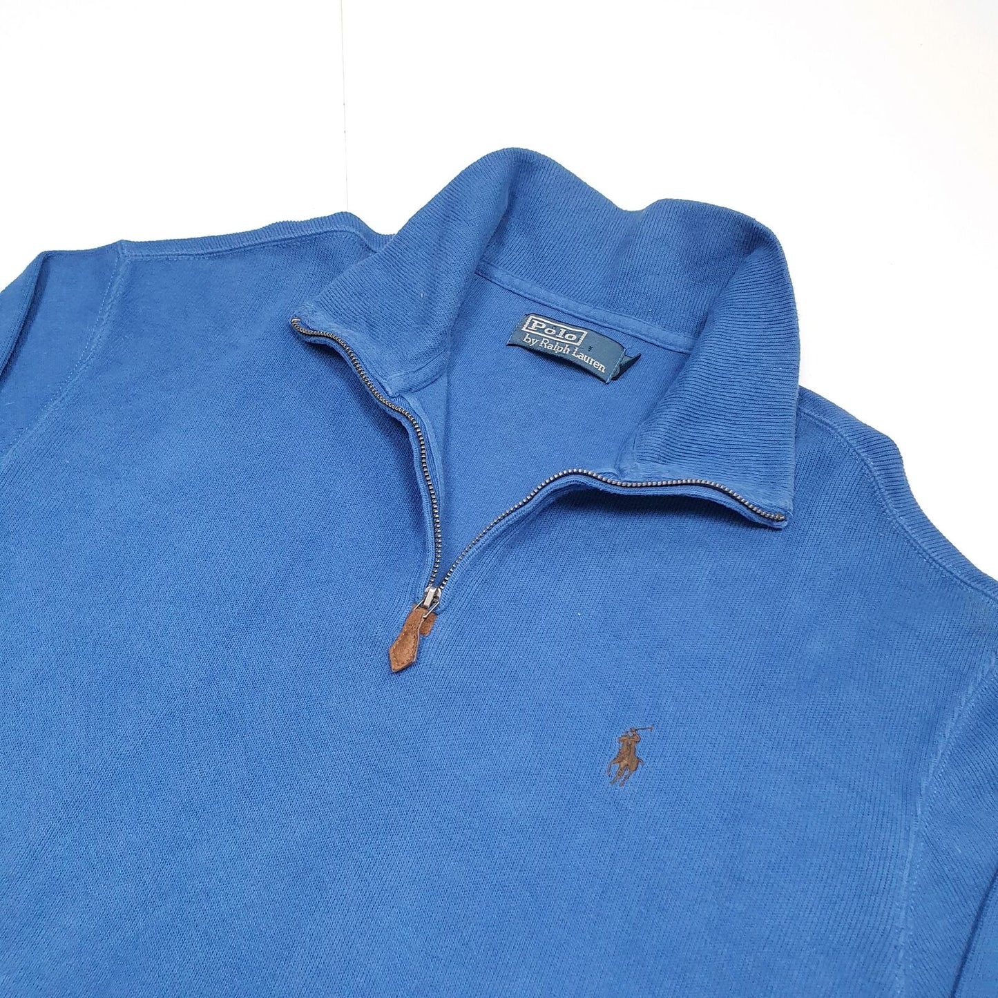 Mens POLO RALPH LAUREN Cotton 1/4 Quarter Zip Jumper Sweatshirt L