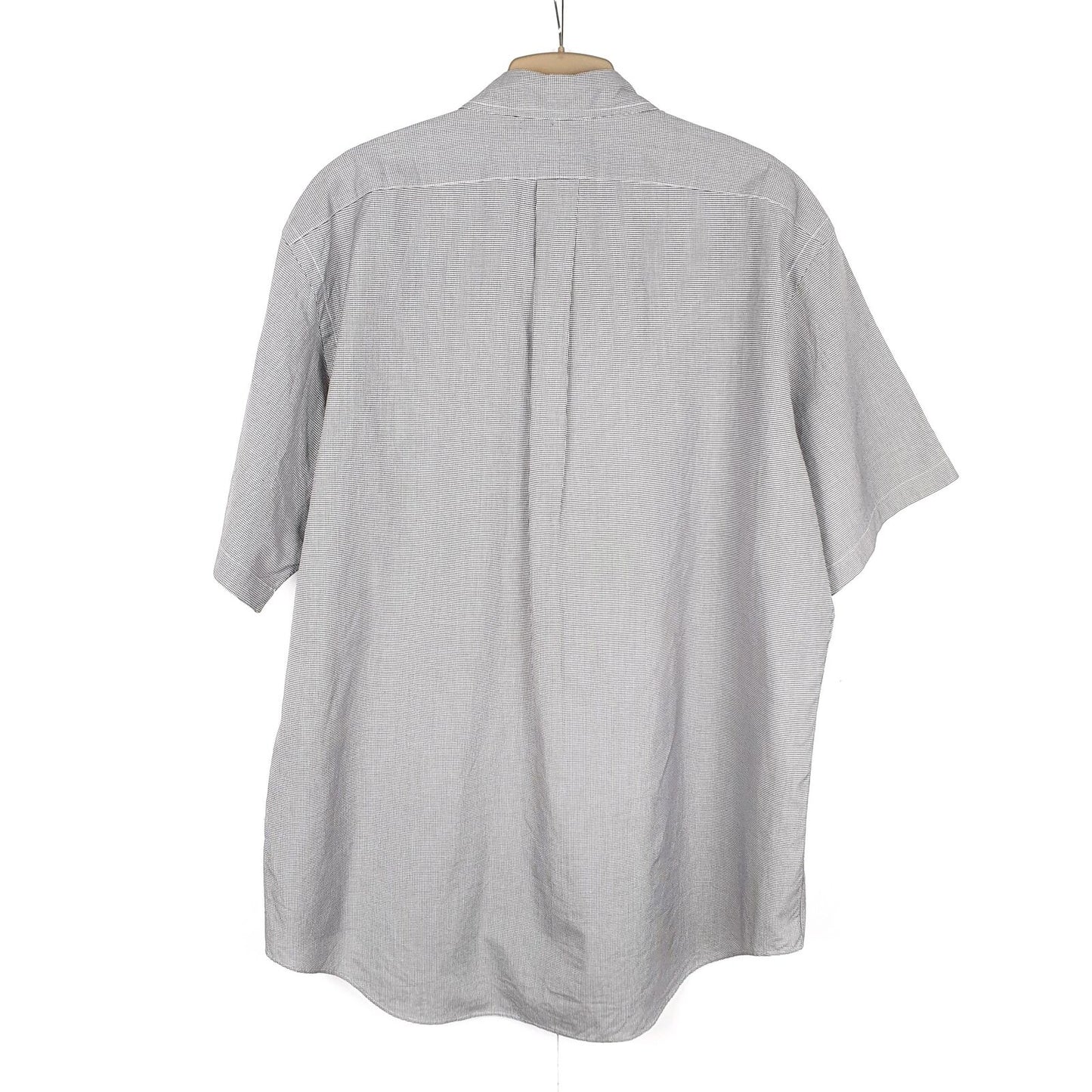 Mens POLO RALPH LAUREN Grey Check Classic Fit Short Sleeve Casual Shirt XL
