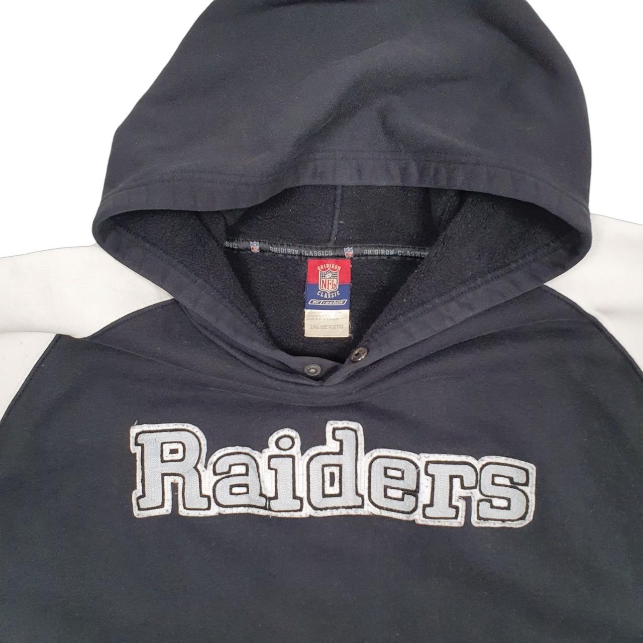 Mens Black NFL Los Angeles Raiders Football Gridiron Reebok Hoodie Jumper