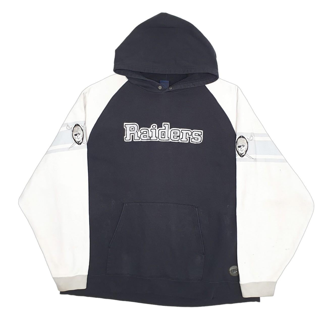 Mens Black NFL Los Angeles Raiders Football Gridiron Reebok Hoodie Jumper