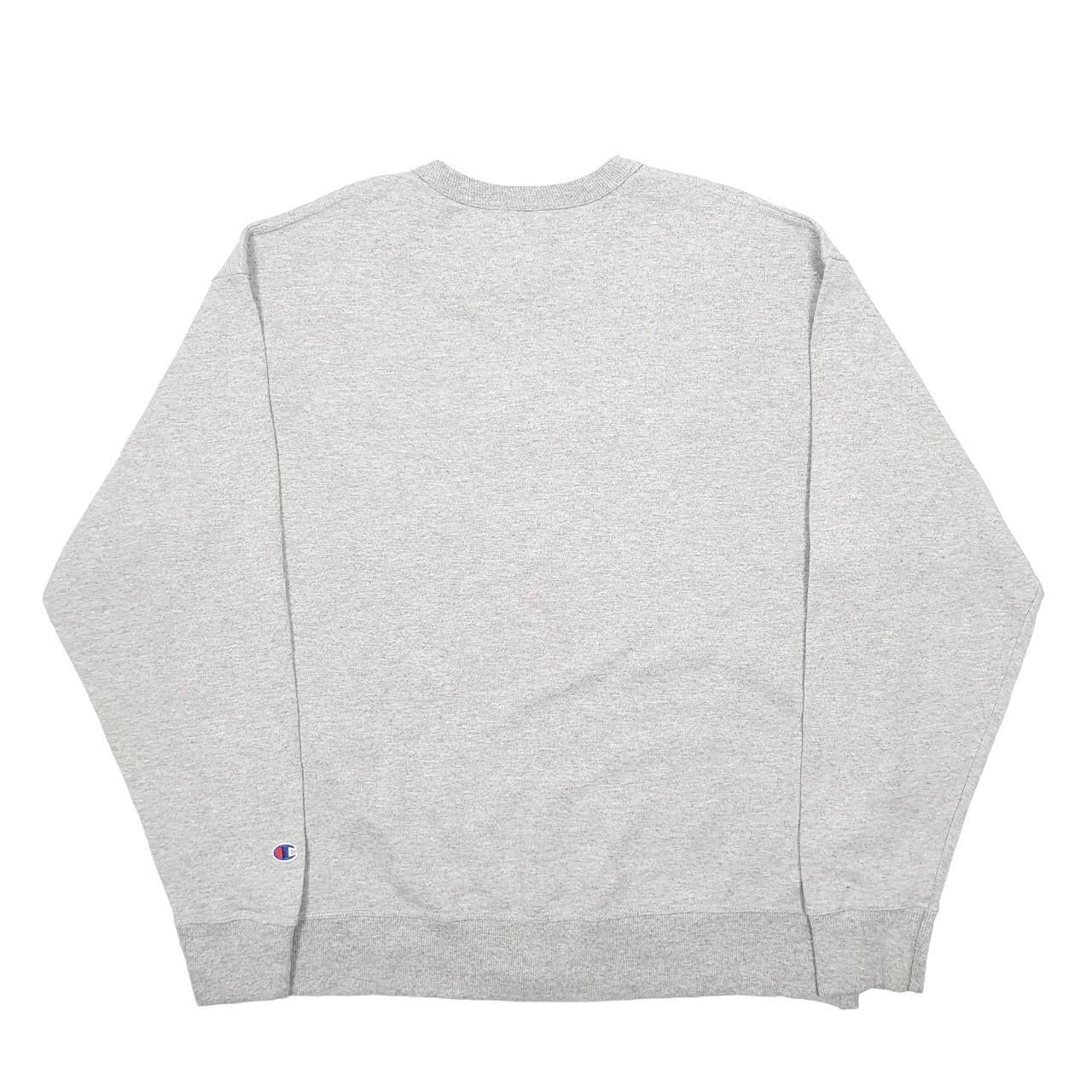 Mens Grey Champion Spellout Crewneck Jumper