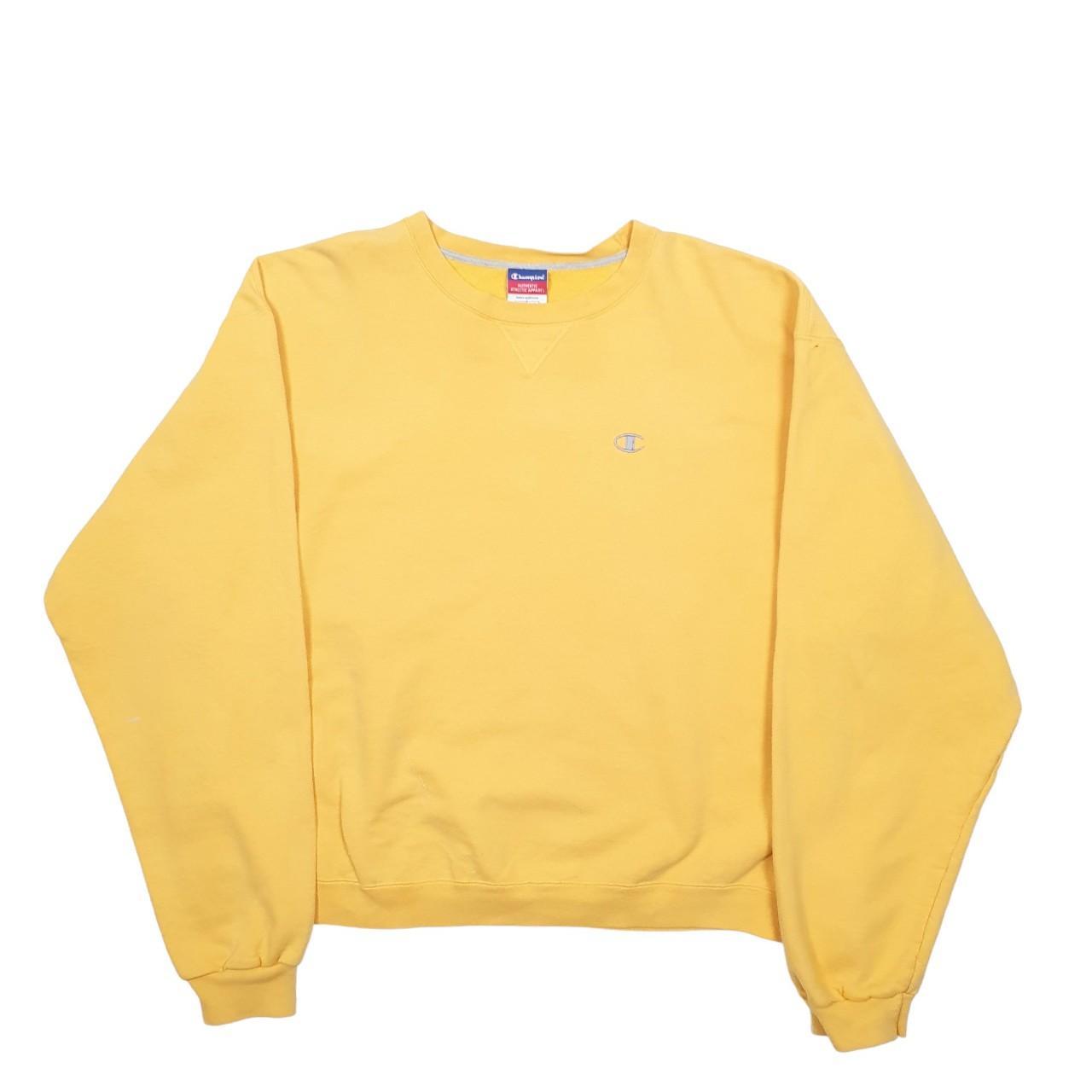 Mens Yellow Champion  Crewneck Jumper