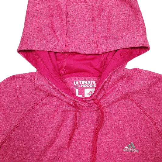 Adidas Active Climalite Hoodie Polyester Jumper L - Bundl Clothing-Mens Pink Adidas Active Climalite Hoodie Jumper