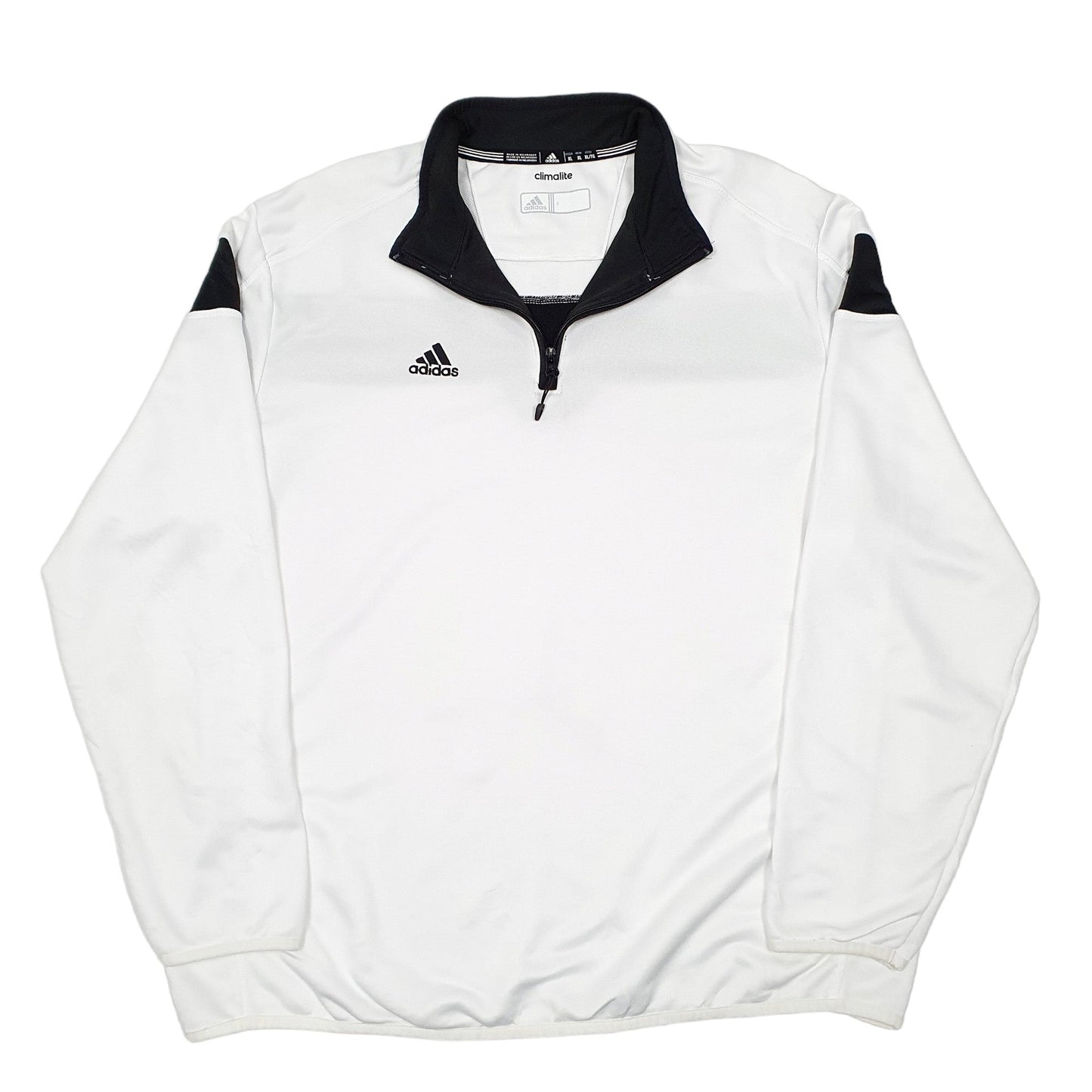 Adidas Active Climalite Quarter Zip Polyester Jumper XL - Bundl Clothing-Mens White Adidas Active Climalite Quarter Zip Jumper