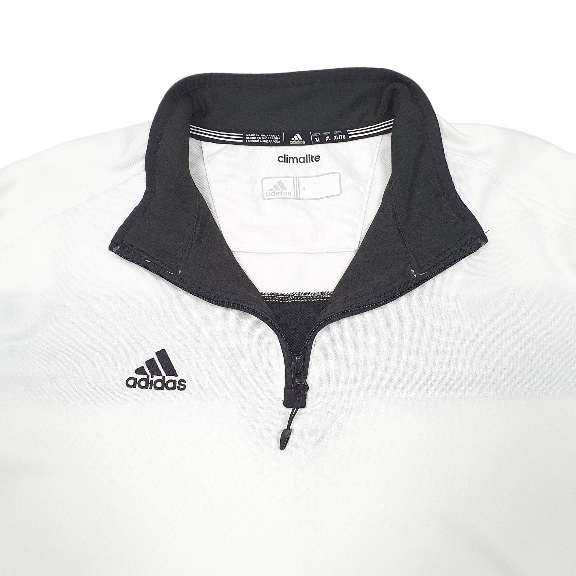 Adidas Active Climalite Quarter Zip Polyester Jumper XL - Bundl Clothing-Mens White Adidas Active Climalite Quarter Zip Jumper