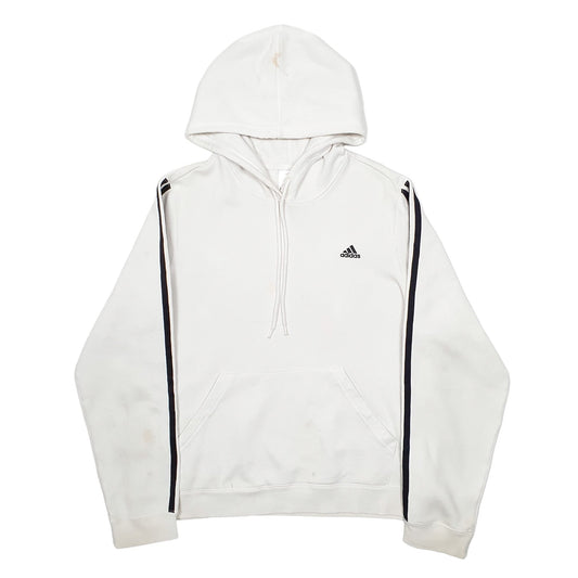 Adidas Active Running Sport Hoodie Cotton & Polyester Jumper M - Bundl Clothing-Womens White Adidas Active Running Sport Hoodie Jumper