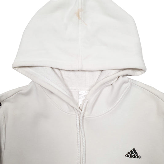 Adidas Active Running Sport Hoodie Cotton & Polyester Jumper M - Bundl Clothing-Womens White Adidas Active Running Sport Hoodie Jumper