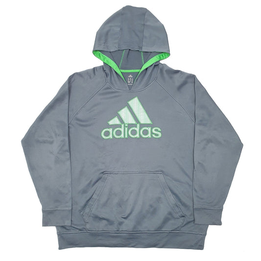Adidas Active Workout Running Hoodie Polyester Jumper L - Bundl Clothing-Adidas Active Workout Running Hoodie Polyester Jumper L - Bundl Clothing-Mens Grey Adidas Active Workout Running Hoodie Jumper