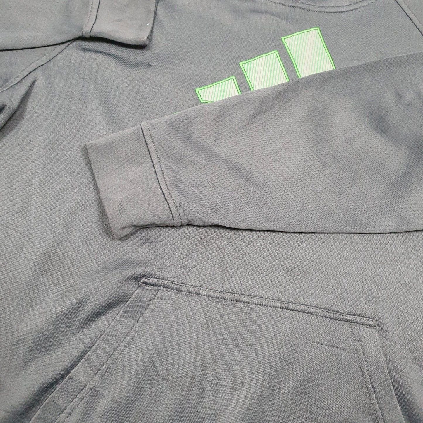 Adidas Active Workout Running Hoodie Polyester Jumper L - Bundl Clothing-Adidas Active Workout Running Hoodie Polyester Jumper L - Bundl Clothing-Mens Grey Adidas Active Workout Running Hoodie Jumper