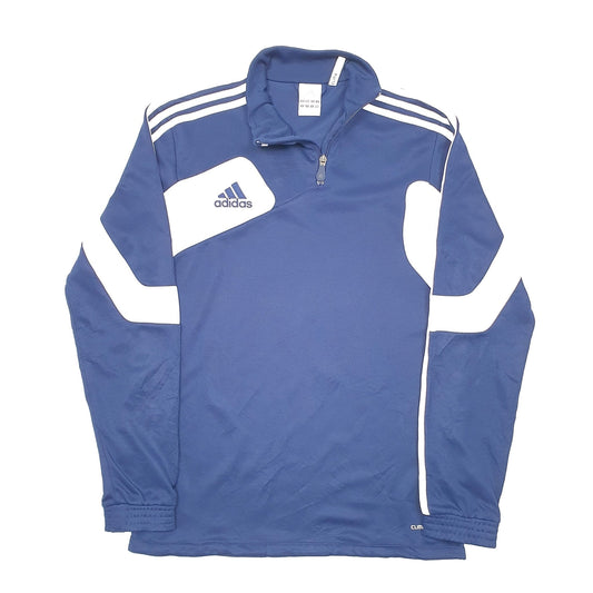 Adidas Active Workout Track Clima Cool Quarter Zip Polyester Jumper XS - Bundl Clothing-Adidas Active Workout Track Clima Cool Quarter Zip Polyester Jumper XS - Bundl Clothing-Mens Blue Adidas Active Workout Track Clima Cool Quarter Zip Jumper