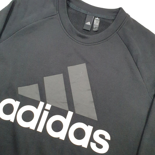 Adidas Big Logo Spellout Crewneck M - Bundl Clothing-Adidas Big Logo Spellout Crewneck M Black