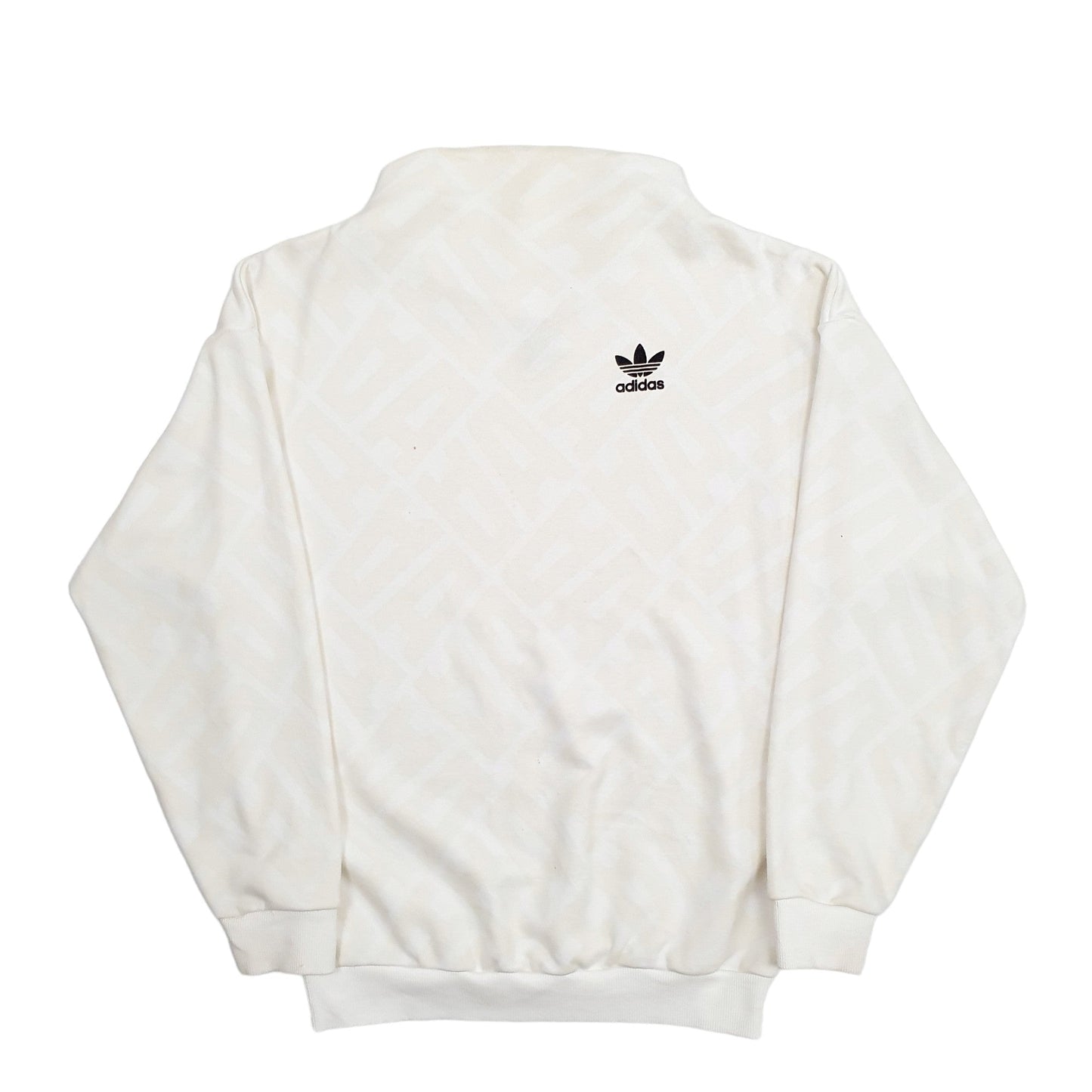 Adidas Boatneck Turtleneck Crewneck Cotton Sweatshirt M - Bundl Clothing-Womens Cream Adidas Boatneck Turtleneck Crewneck Jumper