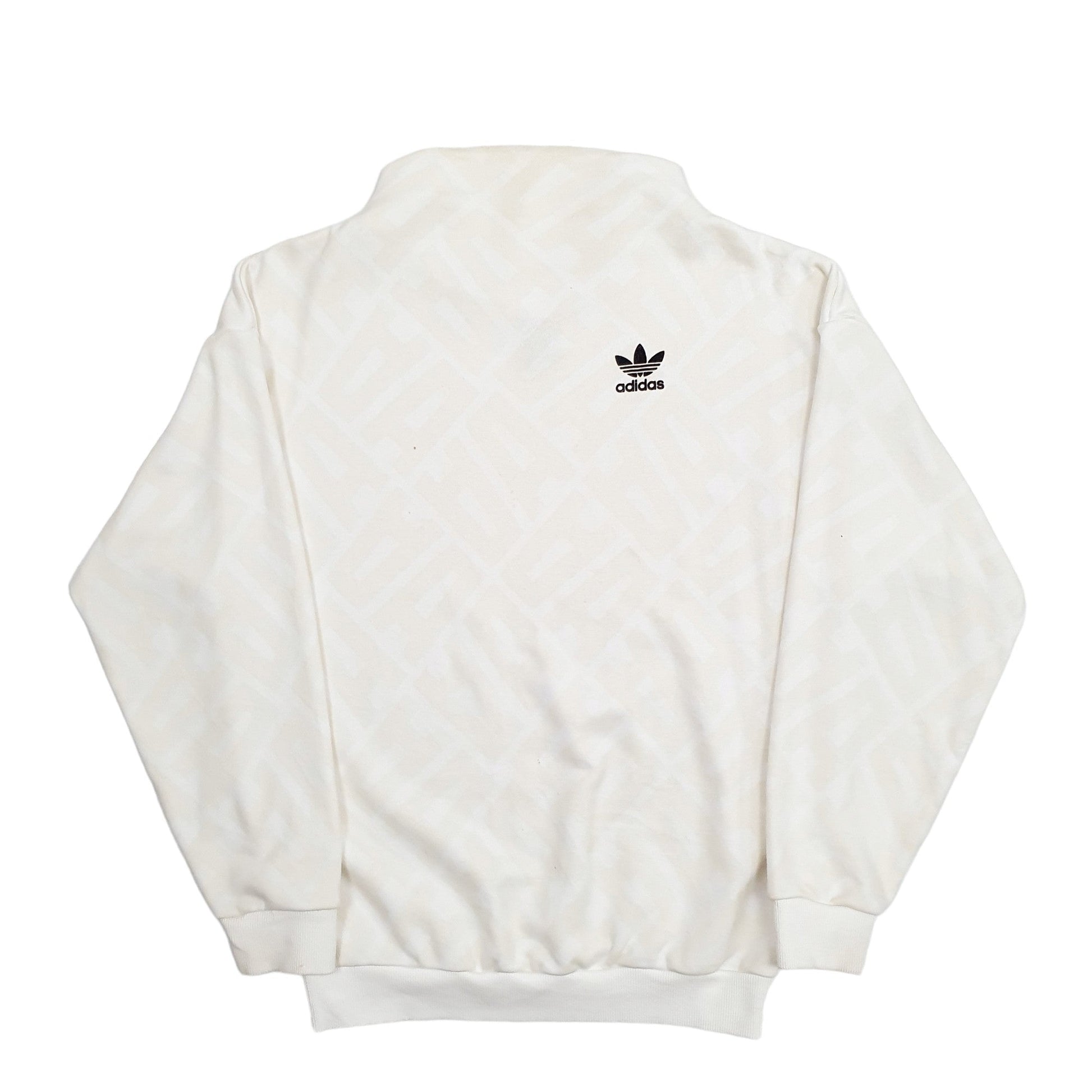 Adidas Boatneck Turtleneck Crewneck Cotton Sweatshirt M - Bundl Clothing-Womens Cream Adidas Boatneck Turtleneck Crewneck Jumper