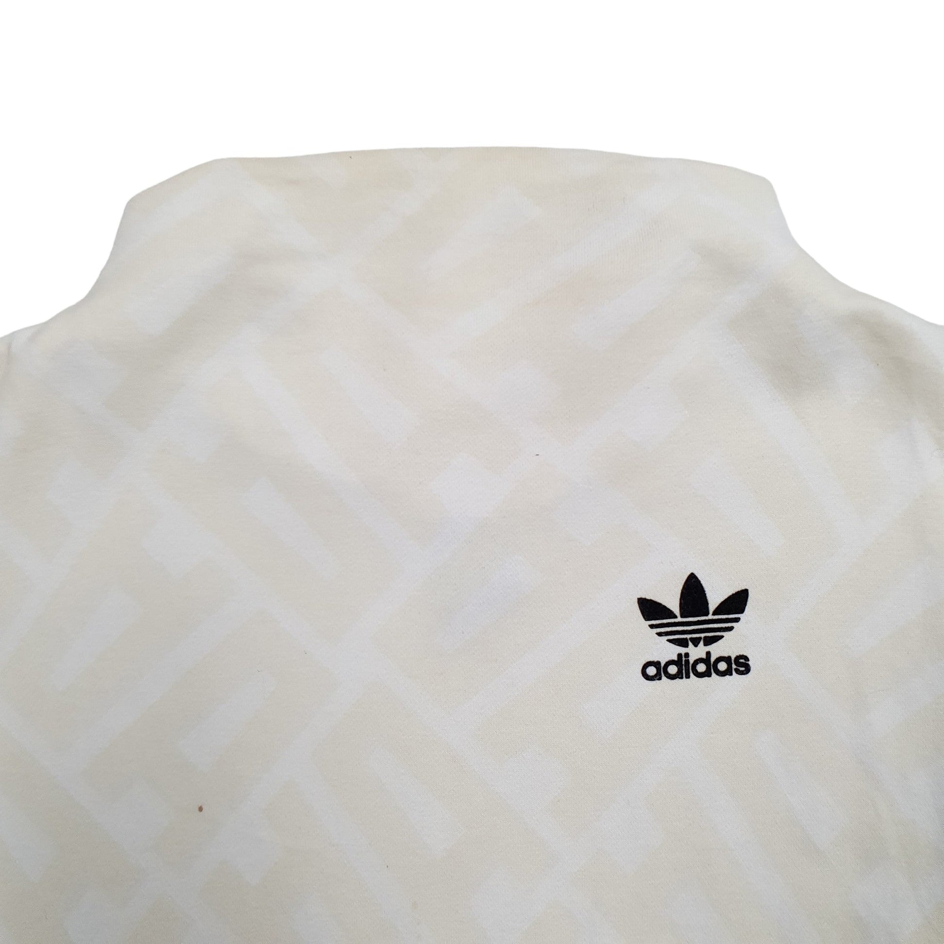 Adidas Boatneck Turtleneck Crewneck Cotton Sweatshirt M - Bundl Clothing-Womens Cream Adidas Boatneck Turtleneck Crewneck Jumper