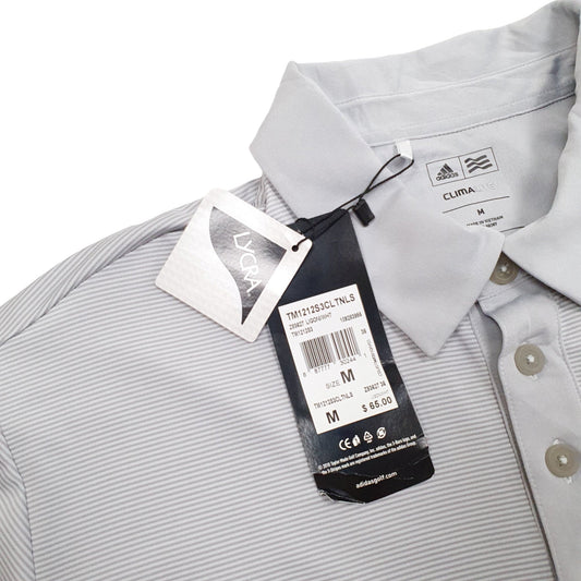 Adidas Brand New With Tags Climalite Short Sleeve Polyester Polo Shirt - Bundl Clothing-Adidas Brand New With Tags Climalite Short Sleeve Polyester Polo Shirt Grey