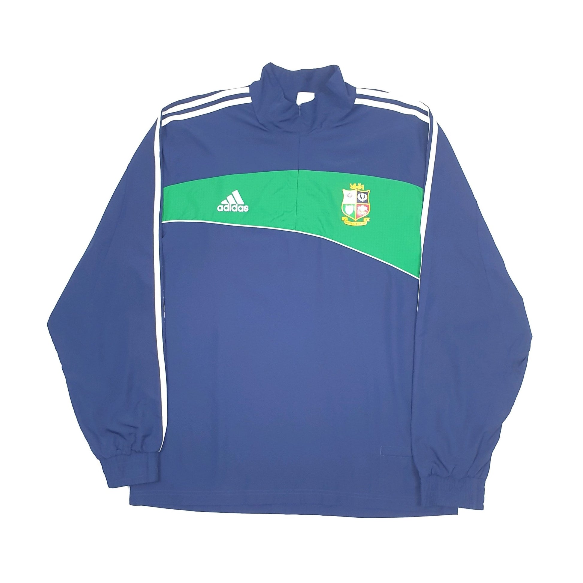 Adidas British Lions Rugby Windbreaker Quarter Zip L - Bundl Clothing-Adidas British Lions Rugby Windbreaker Quarter Zip L Navy