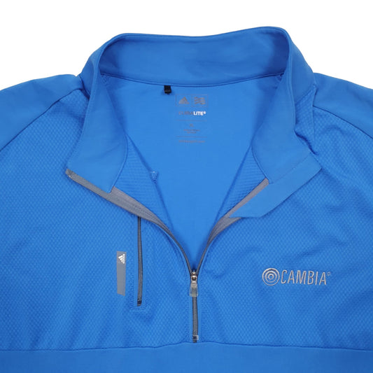 Adidas Cambria Climalite Quarter Zip Polyester Jumper XL - Bundl Clothing-Mens Blue Adidas Cambria Climalite Quarter Zip Jumper