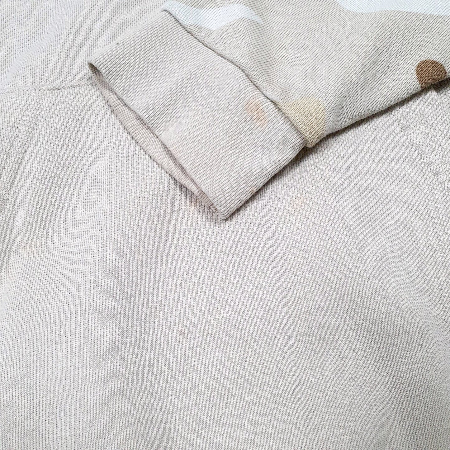 Adidas Camouflage Spellout Hoodie Cotton Jumper M - Bundl Clothing-Mens Beige Adidas Camouflage Spellout Hoodie Jumper