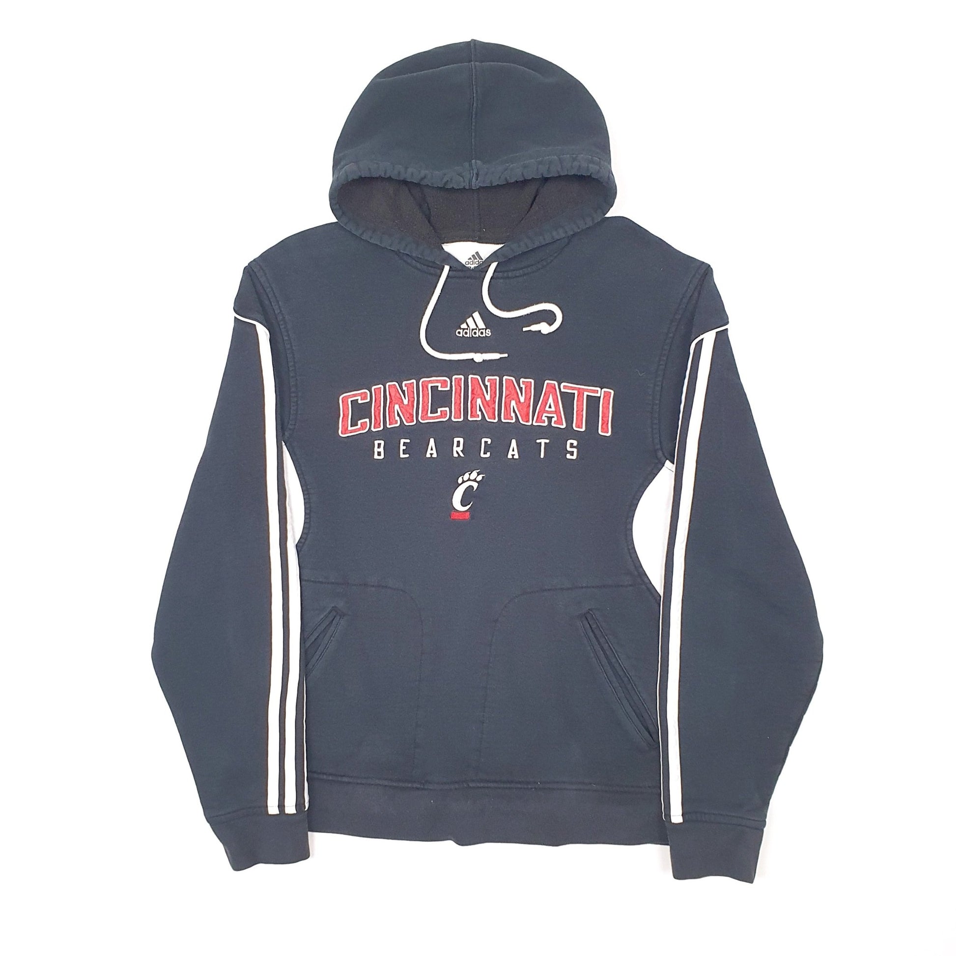 Adidas Cincinnati Bearcats USA College Football NFL Hoodie Cotton Jumper S - Bundl Clothing-Mens Black Adidas Cincinnati Bearcats USA College Football NFL Hoodie Jumper