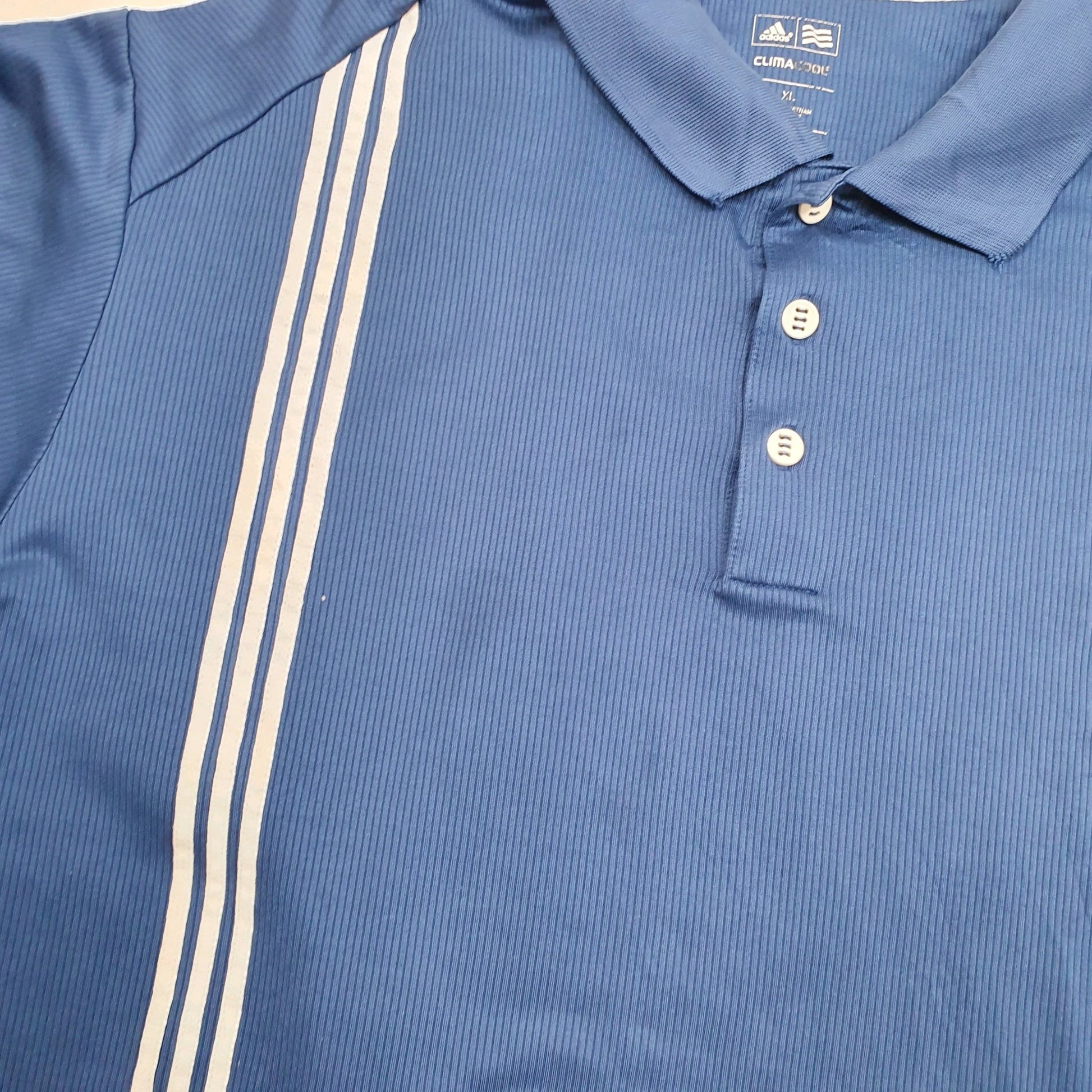 Adidas Climacool Short Sleeve Polyester Polo Shirt - Bundl Clothing-Adidas Climacool Short Sleeve Polyester Polo Shirt Blue