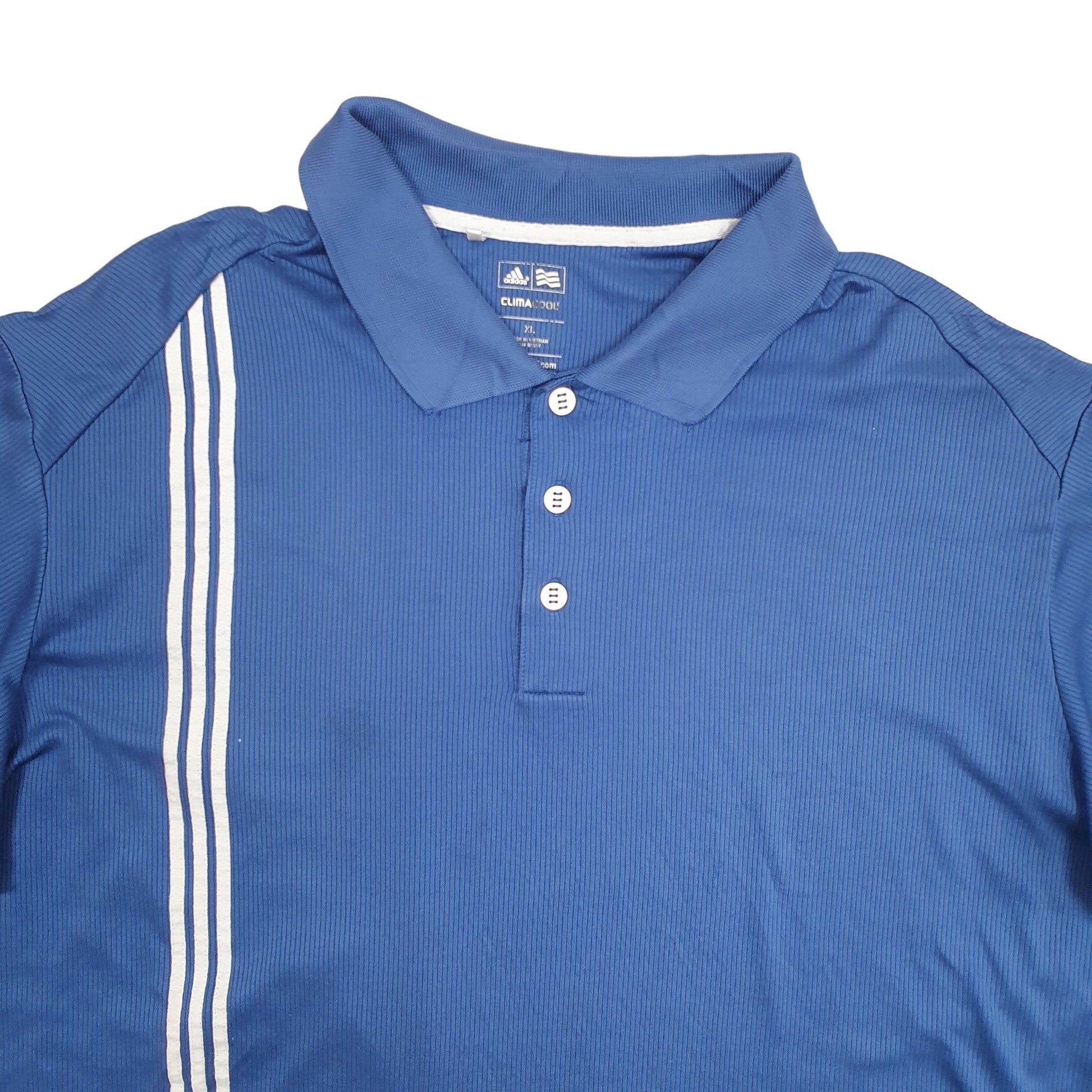 Adidas Climacool Short Sleeve Polyester Polo Shirt - Bundl Clothing-Adidas Climacool Short Sleeve Polyester Polo Shirt Blue