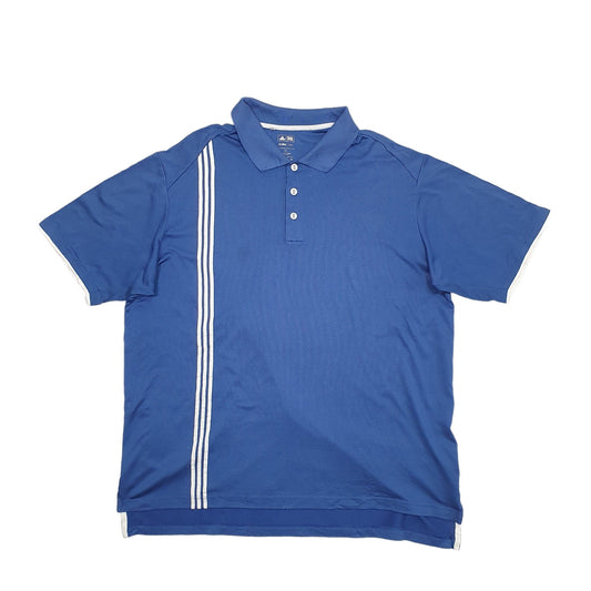 Adidas Climacool Short Sleeve Polyester Polo Shirt - Bundl Clothing-Adidas Climacool Short Sleeve Polyester Polo Shirt Blue