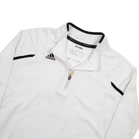 Adidas Climalite Active Quarter Zip L - Bundl Clothing-Adidas Climalite Active Quarter Zip L White