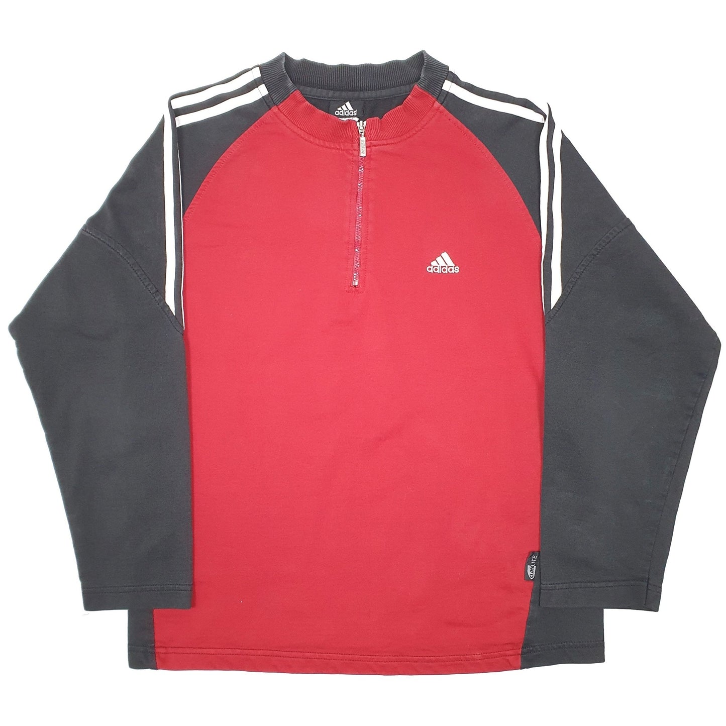 Adidas Climalite Active Running Quarter Zip Cotton & Polyester Jumper S - Bundl Clothing-Womens Red Adidas Climalite Active Running Quarter Zip Jumper