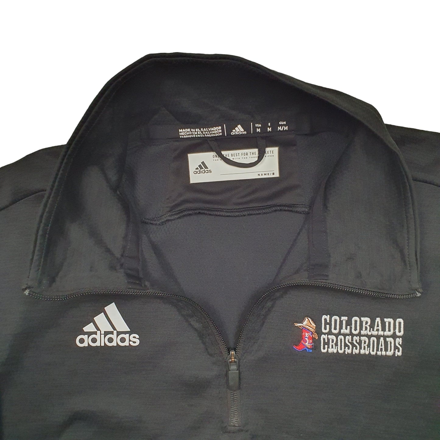 Adidas Climalite Colorado Crossroads USA College Quarter Zip Polyester Jumper - Bundl Clothing-Mens Black Adidas Climalite Colorado Crossroads USA College Quarter Zip Jumper