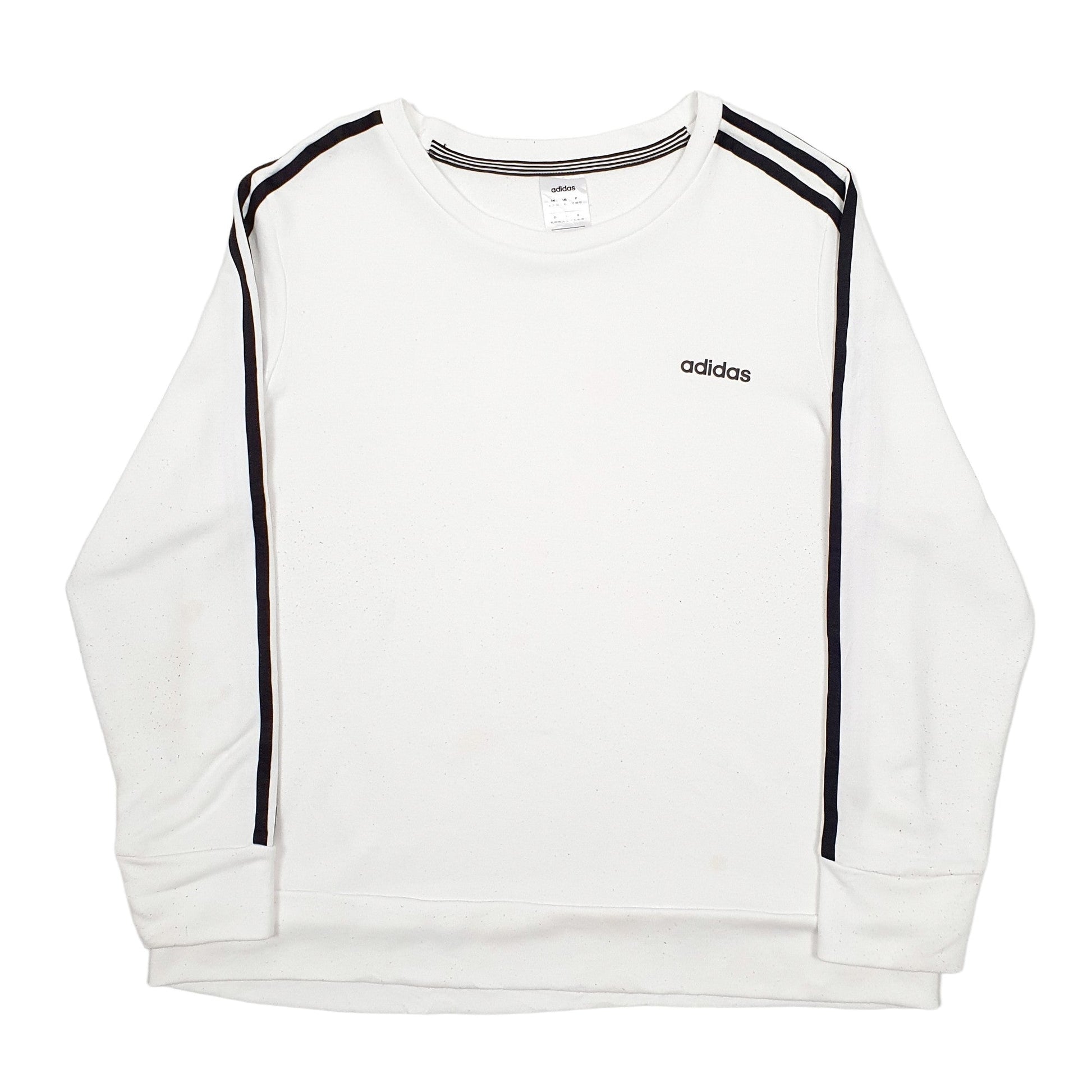 Adidas Climalite Crewneck Cotton & Polyester Sweatshirt XL - Bundl Clothing-Womens White Adidas Climalite Crewneck Jumper